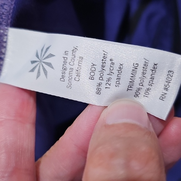 Athleta Relay Purple Stripe Tight/Legging Sz M EUC - Picture 13 of 14